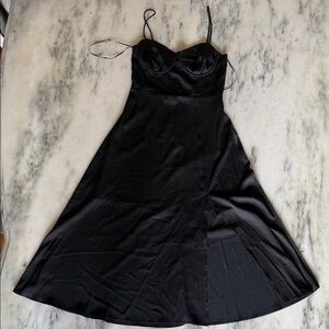 Astr Black Strapless Dress